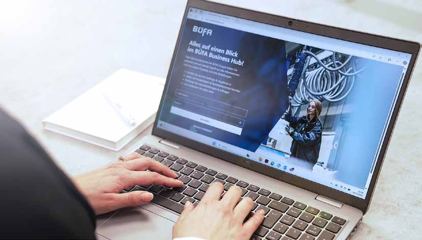Laptop mit dem digitalen BÜFA Business Hub